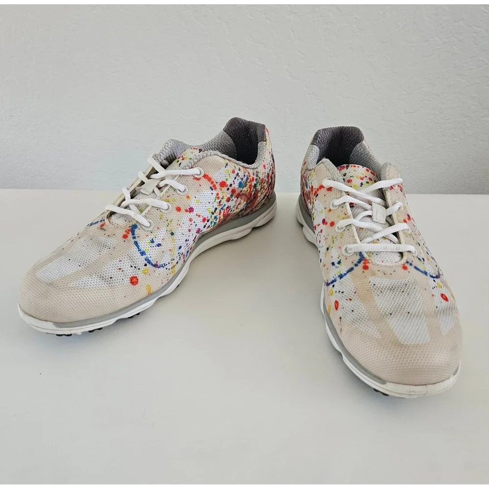 FootJoy EmPower Spikeless Golf Shoes Womens 9M Colorful Paint Splatter 98012